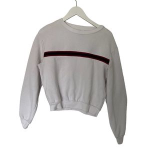 H&M White Sweater with red band